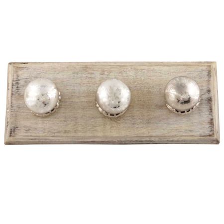 Silver Dome Murcary Glass Wooden Hook 